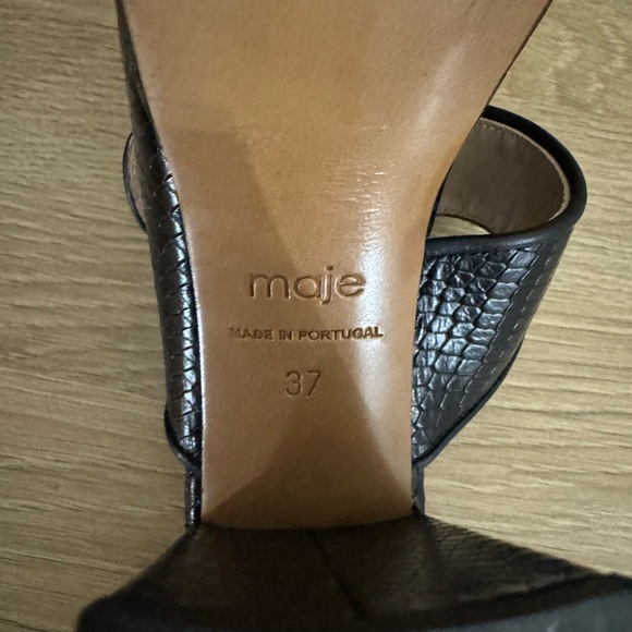 Maje Black Sandals with Crystal Buckles - Picture 6 of 6